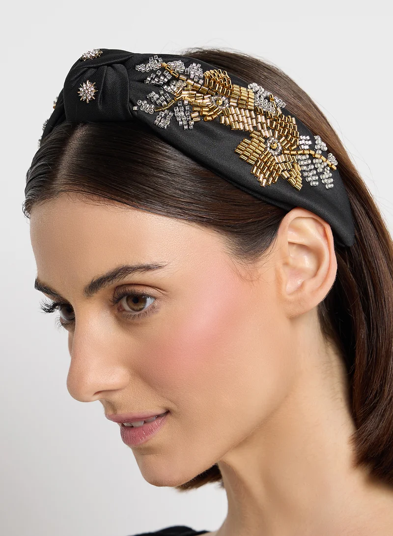 ايلا ليمتد اديشن Embellished Sequined  Floral  Headband