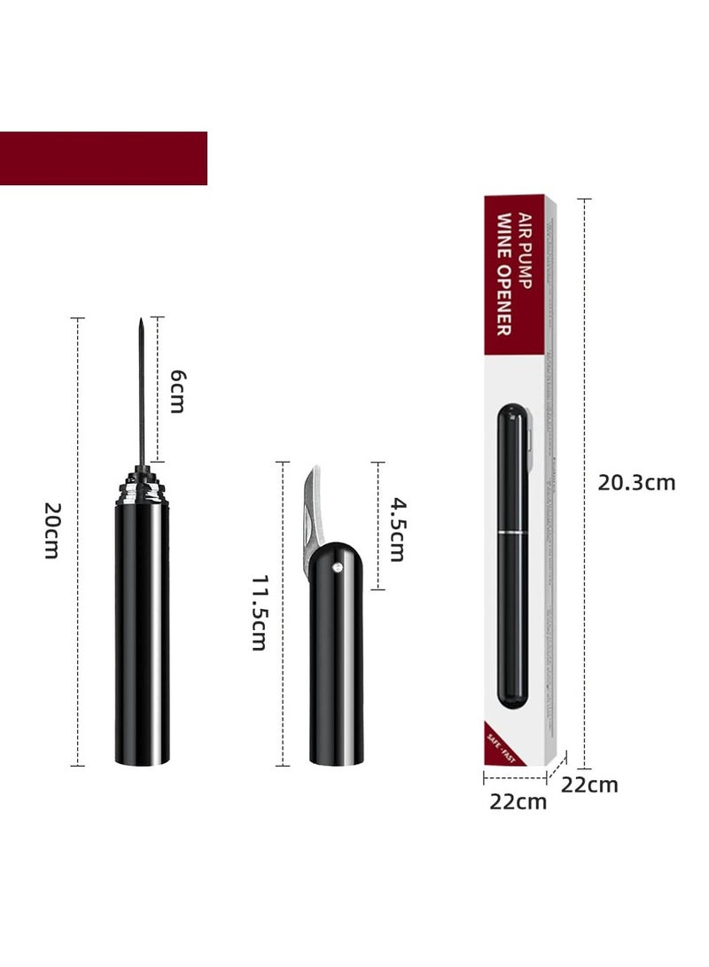 Excefore Portable Air Pressure Wine Opener, 2 in 1 Cork Wine Opener Needle with Foil Cutter, Handheld Cork Opener, Effortless Wine Opening - Image 4