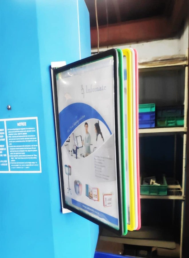 Infomate وحدة تخزين جدارية من إنفوميت، مقاس A3، تحتوي على 5 مجلدات، مجلدات تخزين ملفات معلقة على الحائط - مجلدات متعددة الألوان - Image 1