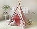 RONGFA Kids Teepee Tent with White Pom Pom Indoor Play Teepee for Children Boys Portable Play House Pink - Image 4