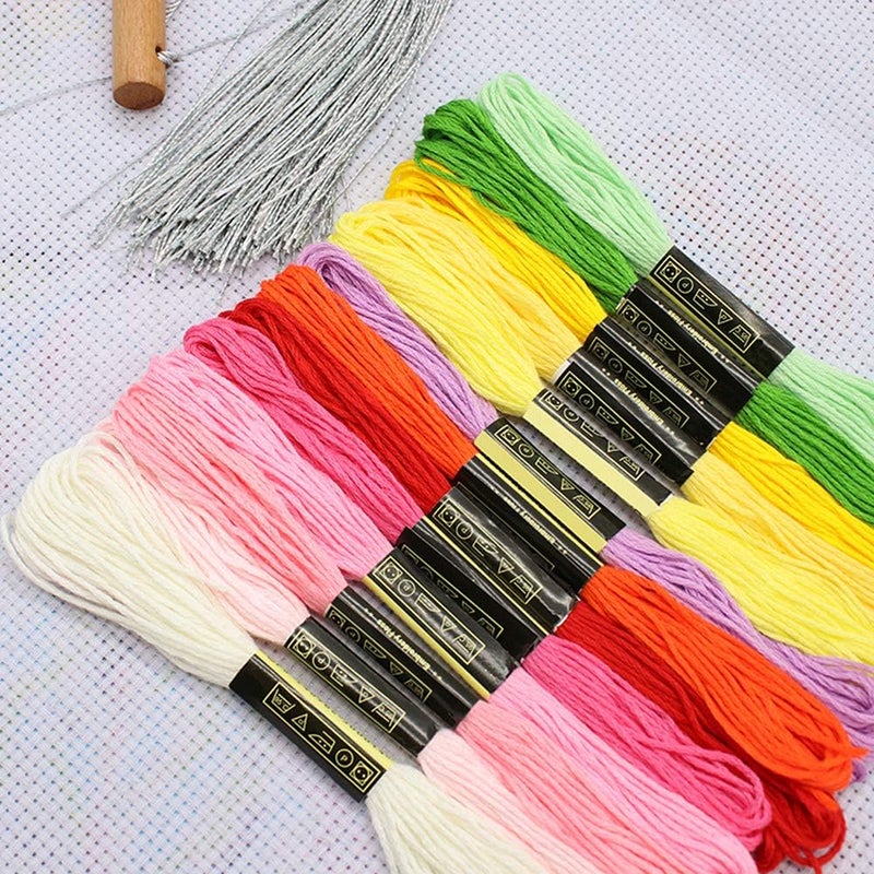 XLSFPY Friendship Bracelet String 50 Skeins Rainbow Color Embroidery Floss Cross Stitch Embroidery Thread Cotton Floss Bracelet Yarn, Craft Floss - Image 2