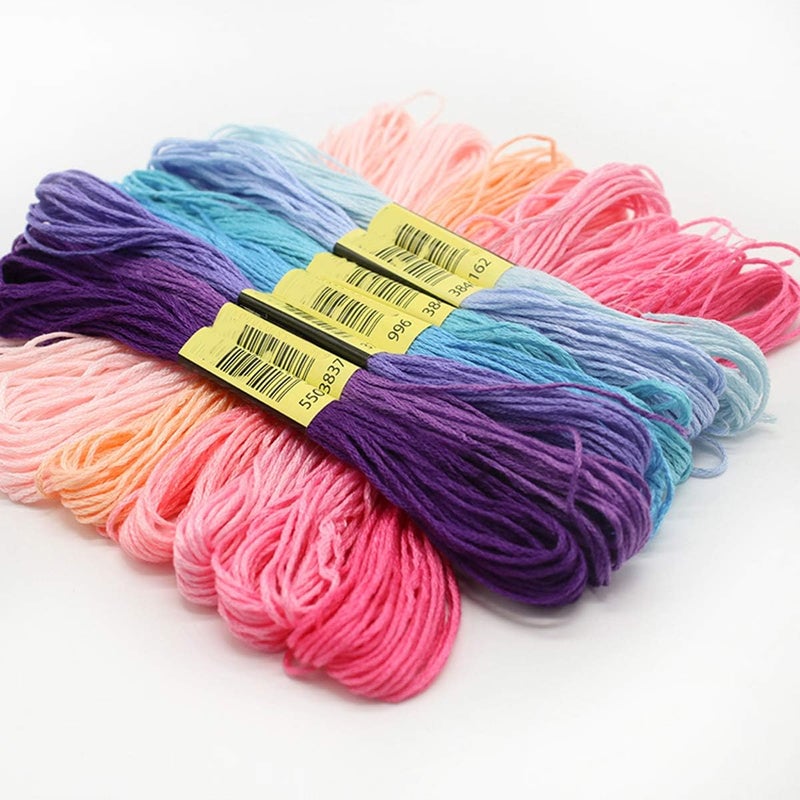 XLSFPY Friendship Bracelet String 50 Skeins Rainbow Color Embroidery Floss Cross Stitch Embroidery Thread Cotton Floss Bracelet Yarn, Craft Floss - Image 3