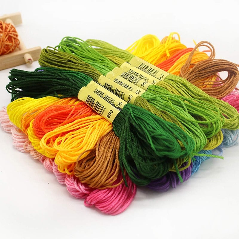 XLSFPY Friendship Bracelet String 50 Skeins Rainbow Color Embroidery Floss Cross Stitch Embroidery Thread Cotton Floss Bracelet Yarn, Craft Floss - Image 4