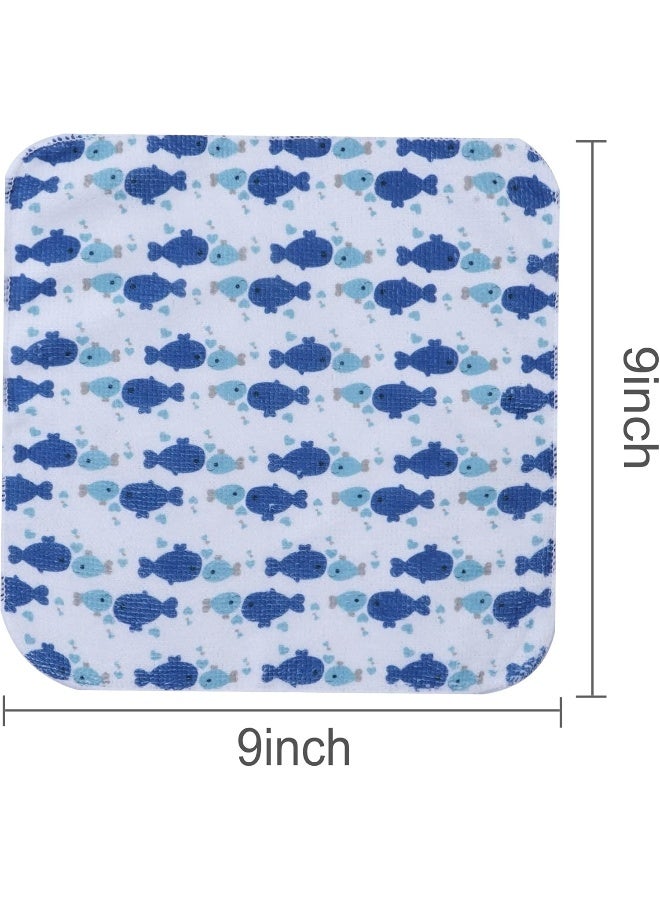 Softan Baby Washcloths, 24Pack baby Wash Cloths Extra Soft & Ultra Absorbent, Baby Towels and Washcloths Face Towel Unisex for Boys Girls Body, Washclothes Gentle on Sensitive Skin, 9x9 Blue Whale - Image 5