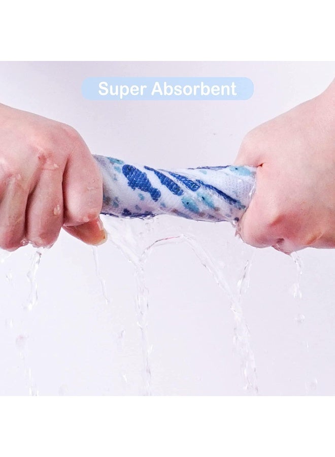 Softan Baby Washcloths, 24Pack baby Wash Cloths Extra Soft & Ultra Absorbent, Baby Towels and Washcloths Face Towel Unisex for Boys Girls Body, Washclothes Gentle on Sensitive Skin, 9x9 Blue Whale - Image 4