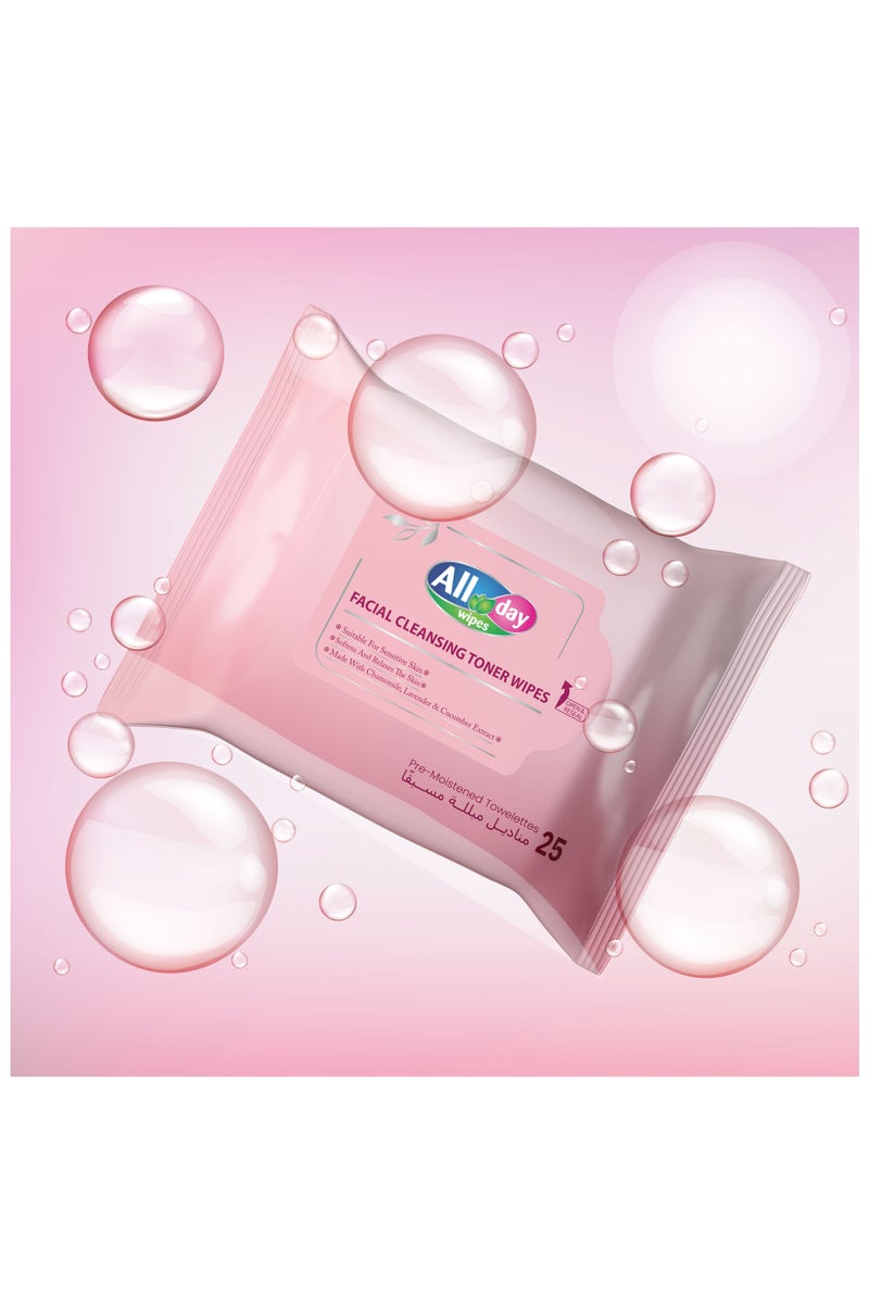 All day wipes All Day Facial Cleansing Toner Wipes 25 sheets - Image 4