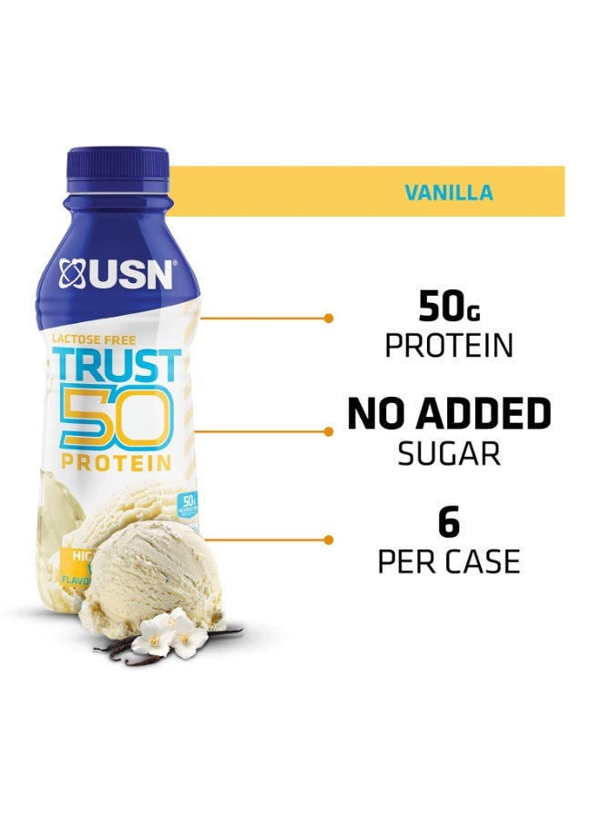 USN Trust Protein Milkshake 500ml – Vanilla Flavor – Pack of 6 - Image 4