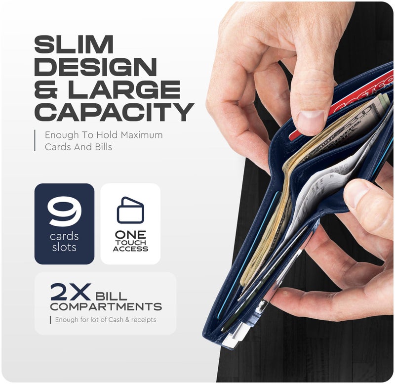Claasico Wallet for Men’s - Genuine Leather Slim Bifold RFID Wallet - Gift for Men Packed in Stylish Gift Box - Image 4