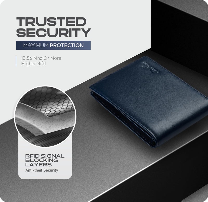 Claasico Wallet for Men’s - Genuine Leather Slim Bifold RFID Wallet - Gift for Men Packed in Stylish Gift Box - Image 5