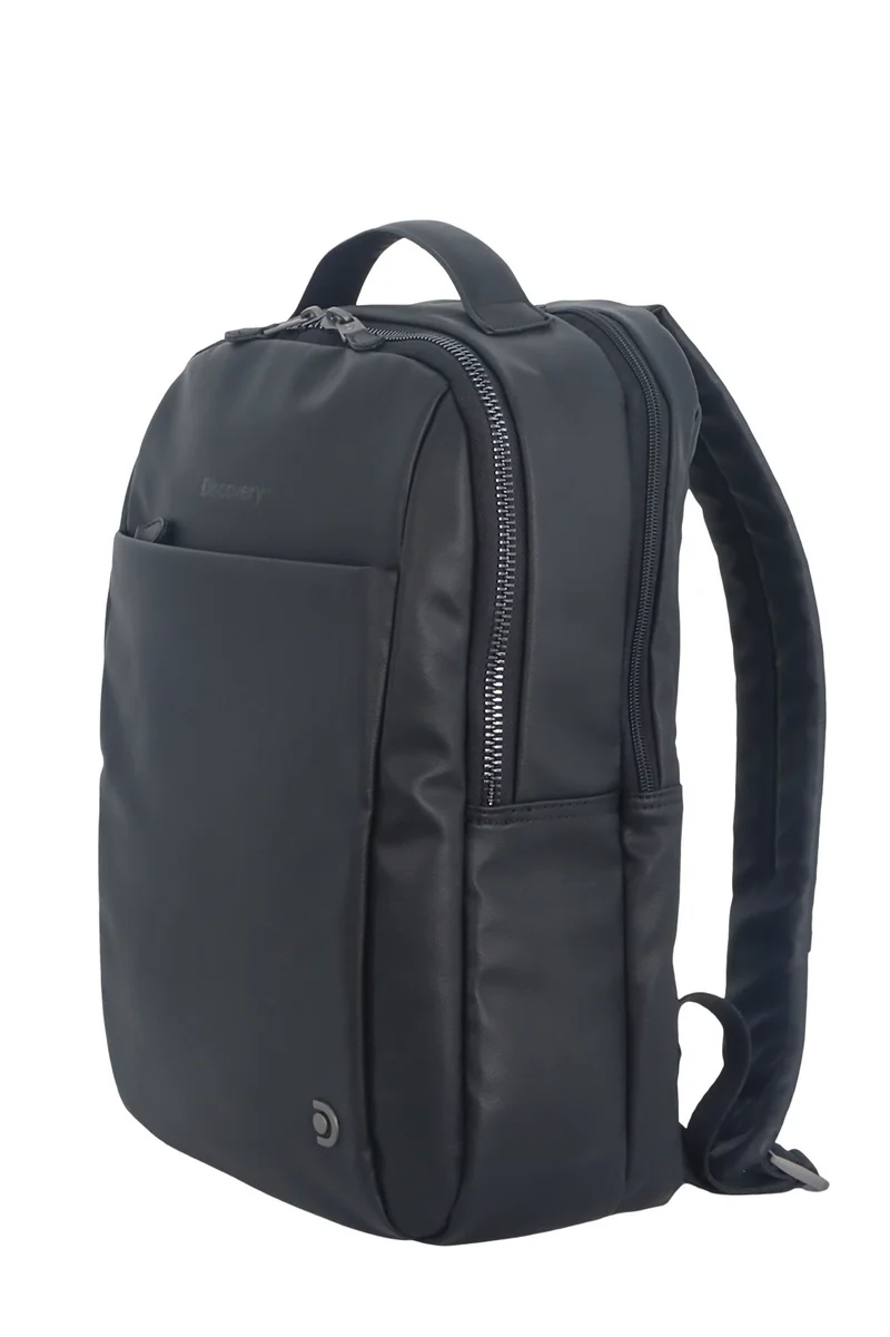 Discovery RFID Travel Laptop Backpack Black – Fits MacBook Pro 16" &amp; iPad Pro 12.9", Luggage Strap, Anti-Theft RFID, Stylish Work Bag with Key Holder