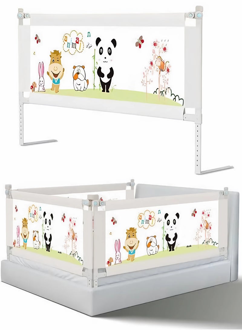 Qamar Care 1 piece Toddler Bed Rail Guard, One-Sided 200cm, Height Adjustable, Foldable Safety Rail with Breathable Mesh & Double Child Lock for Anti-Fall Protection, Fits Twin/Full/Queen/King Beds - Image 1