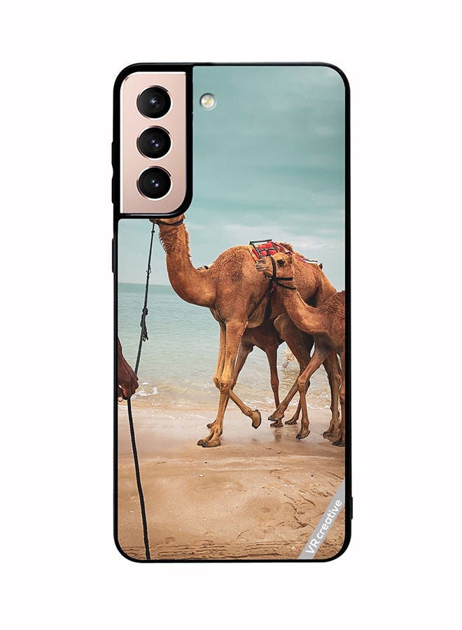 VR CREATIVE Protective Case Cover For Samsung Galaxy S21 5G Merry Camel Design Multicolour - Image 1