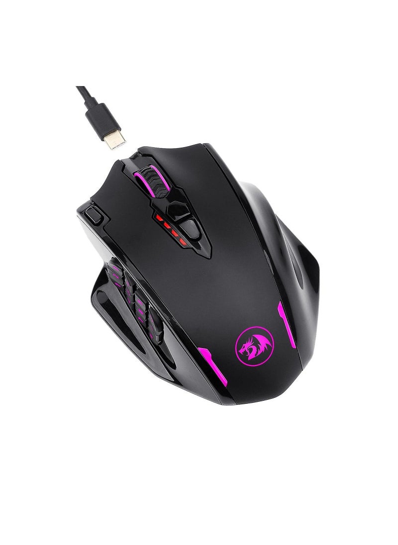 REDRAGON - REDRAGON M908 Impact USB wired RGB Gaming Mouse 12400 DPI 17 buttons programmable game Optical mice for Computer PC Laptop - Image 1