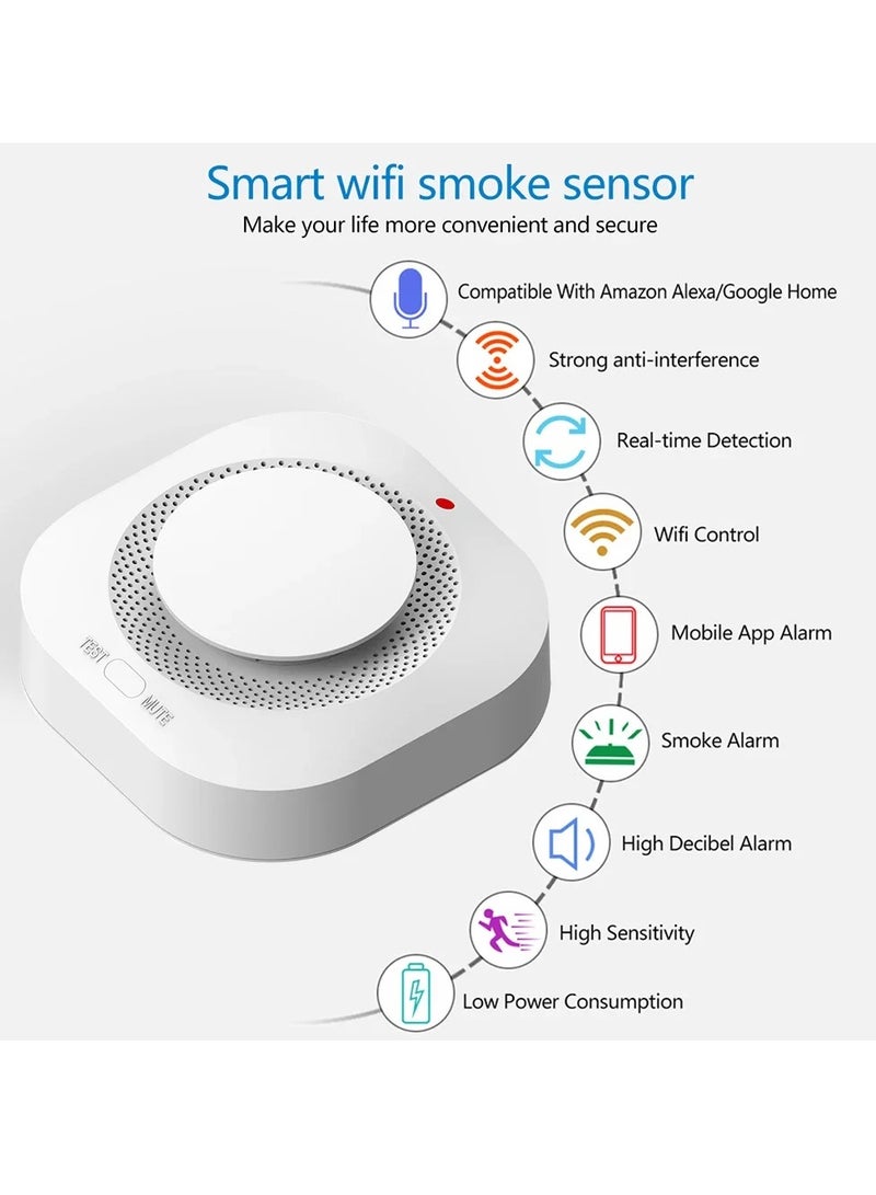 Tuya Smart WiFi   Detector Home Security Safety Prevention  Sensor Sound Alarm Work With Alexa Google Home - Image 5