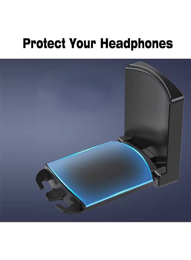 erorex Headphone Stand With Hanger Hook Headphone Hanger Wall Hooks With Strong Adhesive Save Space Durable Headset Holder For Universal Gaming Headset Black - Image 4