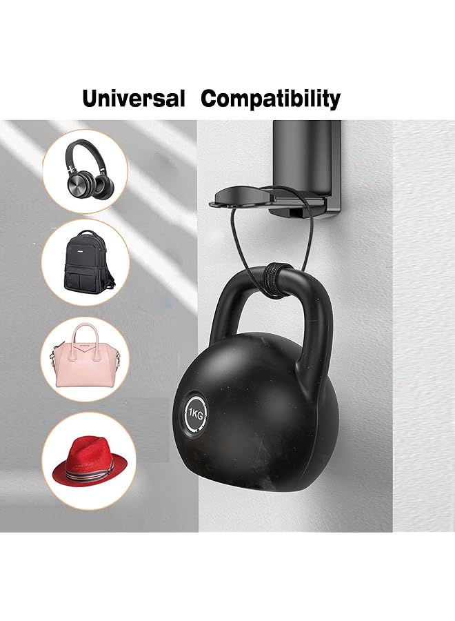 erorex Headphone Stand With Hanger Hook Headphone Hanger Wall Hooks With Strong Adhesive Save Space Durable Headset Holder For Universal Gaming Headset Black - Image 2