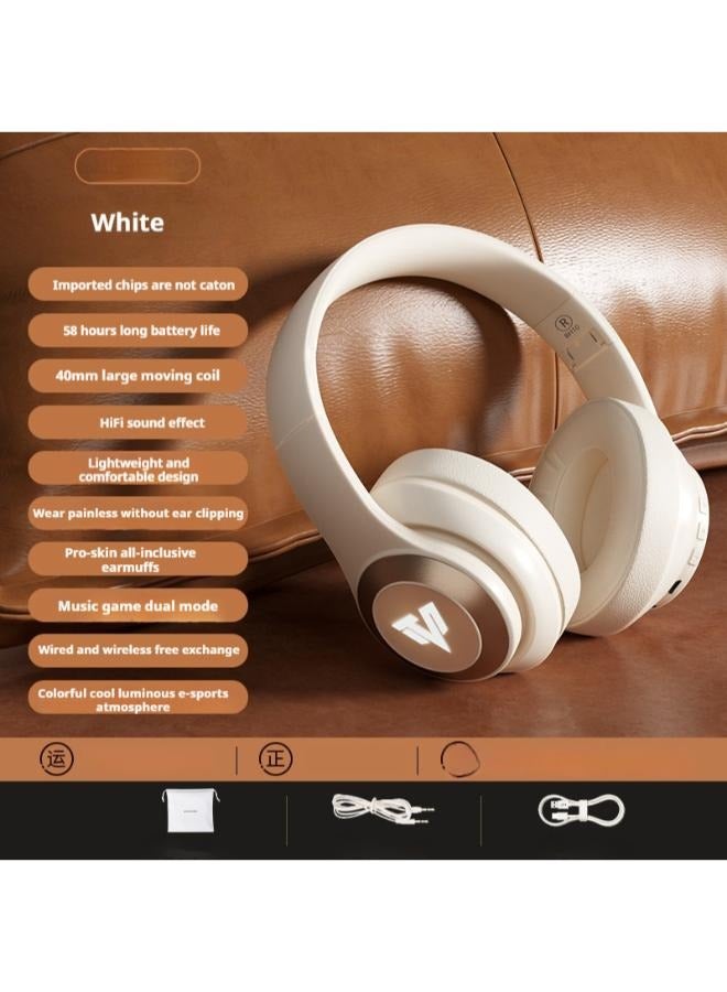 Wireless On-Ear Headphones,  58H Playtime, Bluetooth 5.3, Lightweight and Comfortable, App Connectivity, Multipoint Connection (Beige)  - Image 1