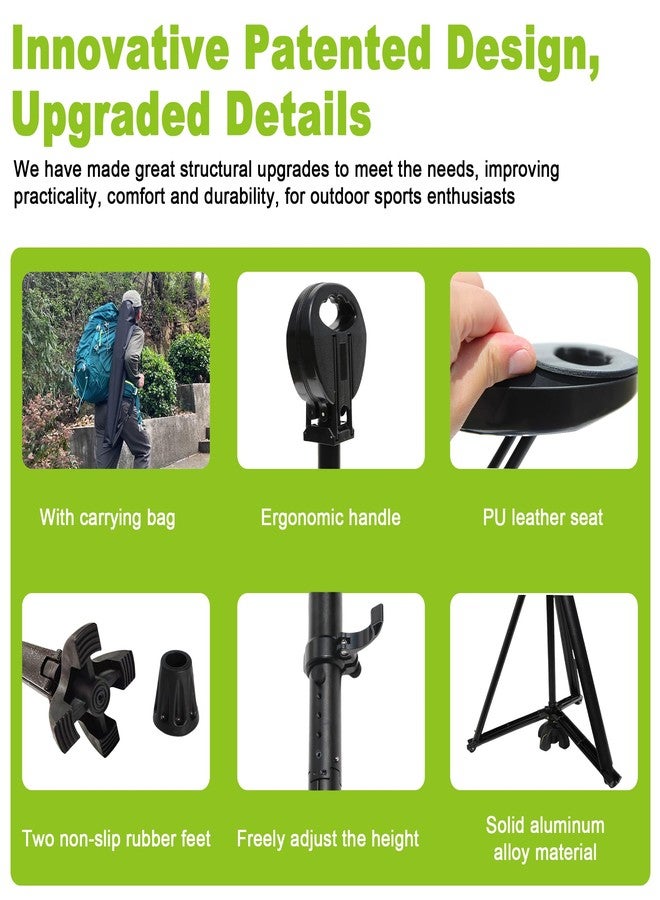 ALEVMOOM Upgraded Folding Canes with Seat Max Load 440lbs,Retractable Walking Stick with Seat,Adjustable Cane Chair with Cushion for Adults,Crutches Stool with Carry Bag for Hiking Traveling - Image 5