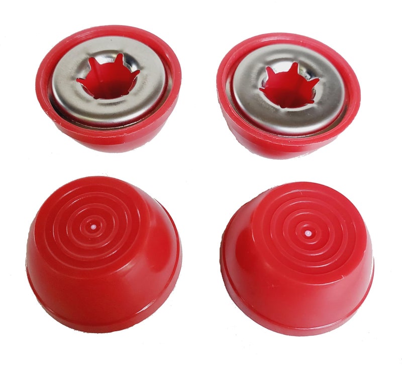 Quadrapoint Hub Cap compatible with Popular Red Wagon Brand Plastic Folding Wagons 716 RED NOT for Wood or Steel Wagons - Image 2