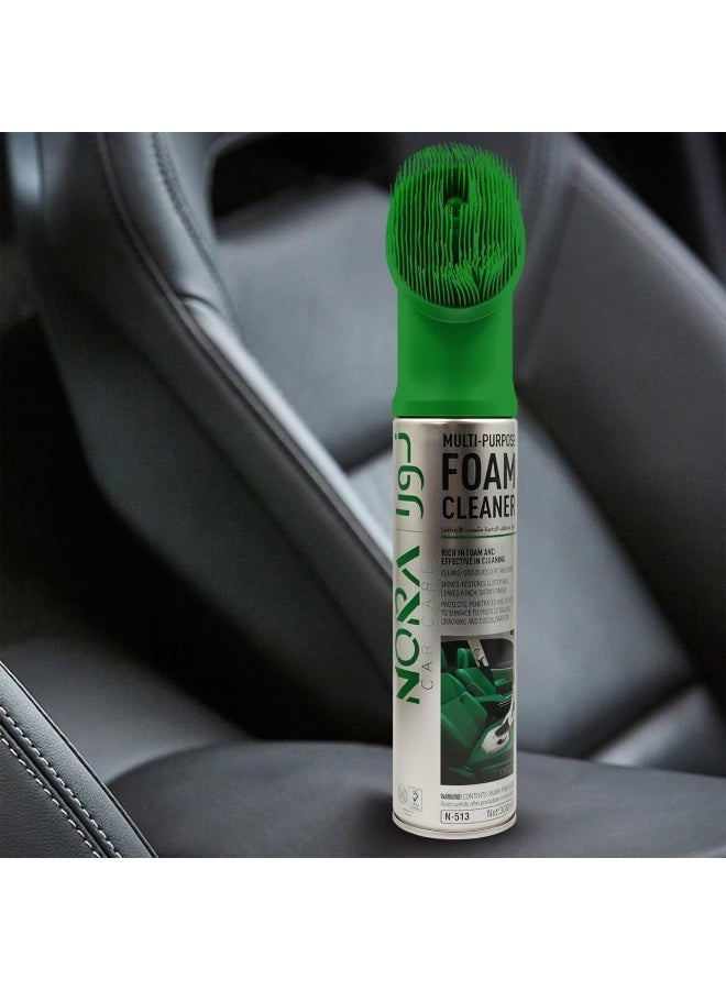 NORA Multi-Purpose Car Foam Cleaner Spray with Built-in Brush | 400ml Deep Cleaning for Interior, Leather, Fabric & Dashboard - Image 4