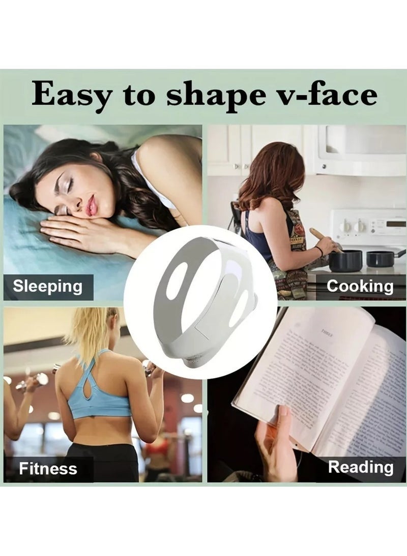 إسكدنيا مُخفِّف الذقن المزدوجة، قناع خط V، حزام شد الوجه، أداة نحت حزام الذقن لشد الوجه، مُشكِّل وجه قابل لإعادة الاستخدام وحزام شد، مُزيل ترهل الذقن، تركيبة حصرية لتحسين فعال (أخضر). - Image 5