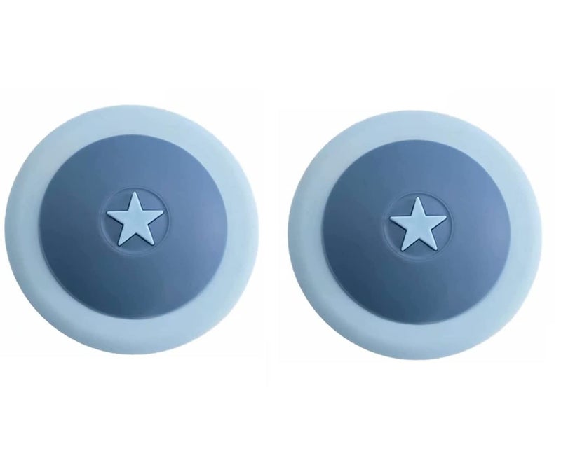 P-Plus International Hair Catcher & Drain Stopper, 2 in 1 Sink Drain Cover, Flex Silicone Strainer for Shower/Bathtub/Tub/Floor Drain/Kitchen Sink(Blue, Pack of 2) - Image 1