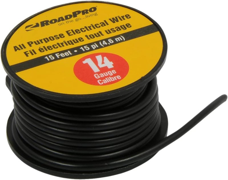 RoadPro RoadPro RP1415 15 Foot 14Gauge All Purpose Electrical Wire  Black  - Image 1