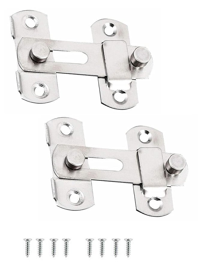 2 Pack Stainless Steel Gate Latches, Door Holder Flip Latch Safety Door Bolt Latch Lock - Image 1
