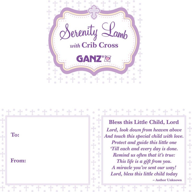 Ganz Serenity Lamb with Crib Cross Christening or Baptism Gift, Pink - Image 2