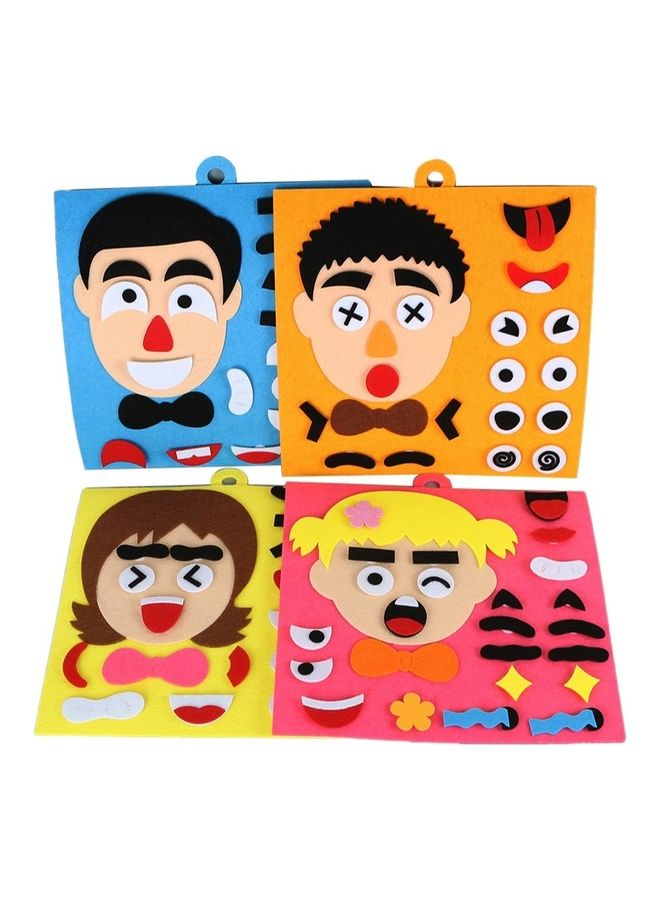 مجموعة أحجيات قطع تركيب قابلة لل بتصميم رموز تعبيرية للآباء والأطفال ويمكنك تجميعها بنفسك من 4 قطع - Image 1