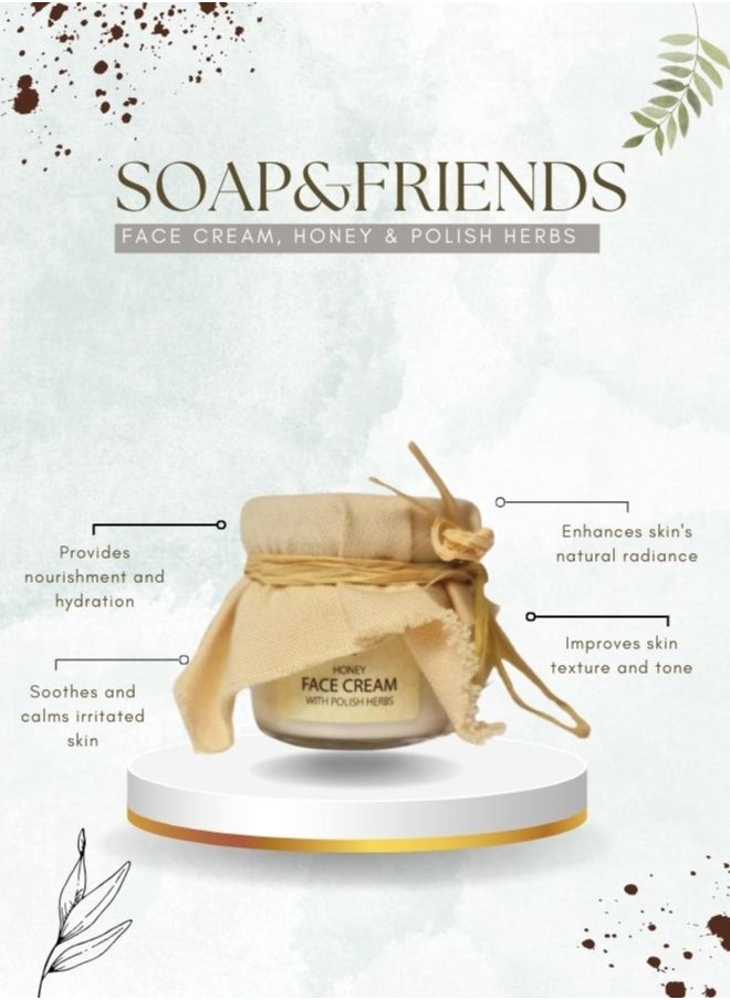 Soap&Friends Soap&Friends Nourishing Honey Face Cream with Polish Herbs- Gentle Cream for Sensitive Skin, 40 ml  - Image 3