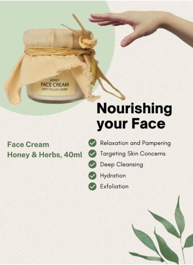 Soap&Friends Soap&Friends Nourishing Honey Face Cream with Polish Herbs- Gentle Cream for Sensitive Skin, 40 ml  - Image 4