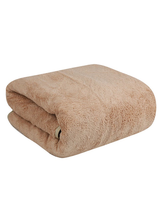 Fezora Beige & Grey Microfiber Bath Towel Set - 3 Pieces - Image 2