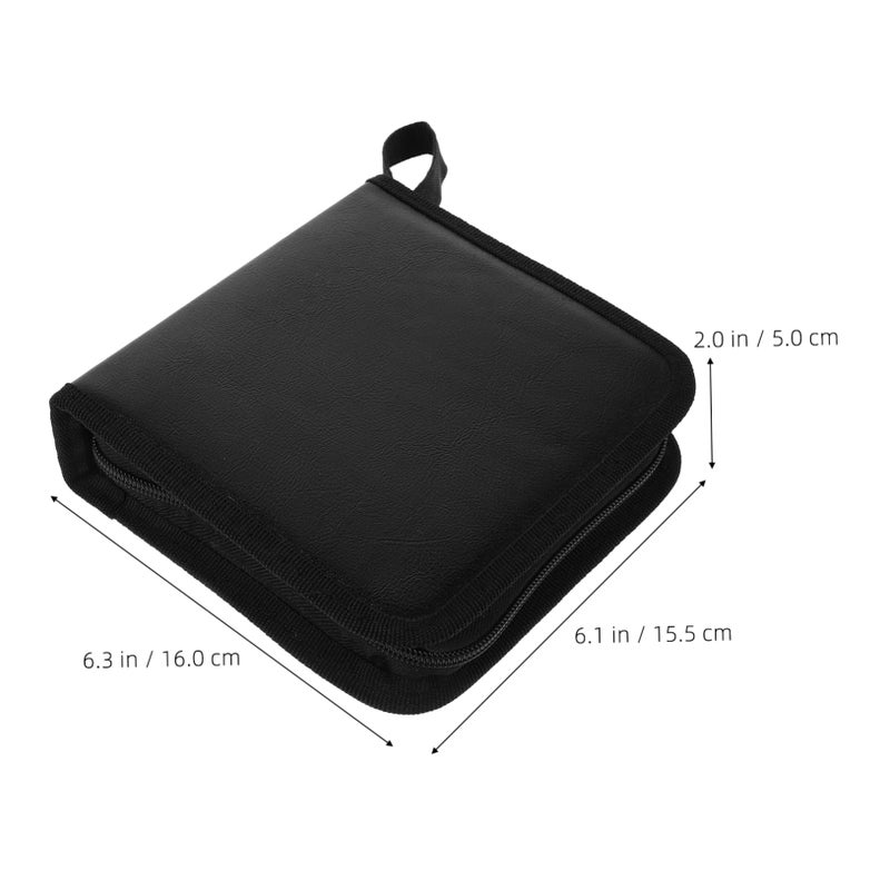 PU Leather CD DVD Storage Bag 40 Capacity Portable Disc Holder Organizer Dustproof - Image 3
