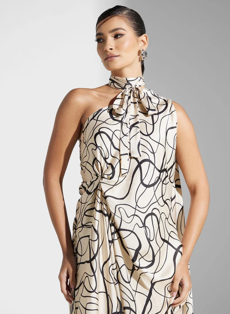 Golden Apple Abstract Print Dress