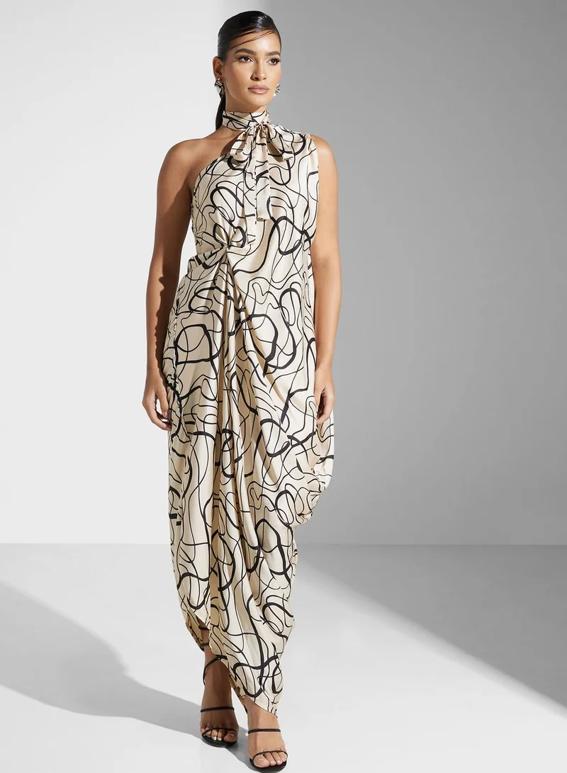 Golden Apple Abstract Print Dress