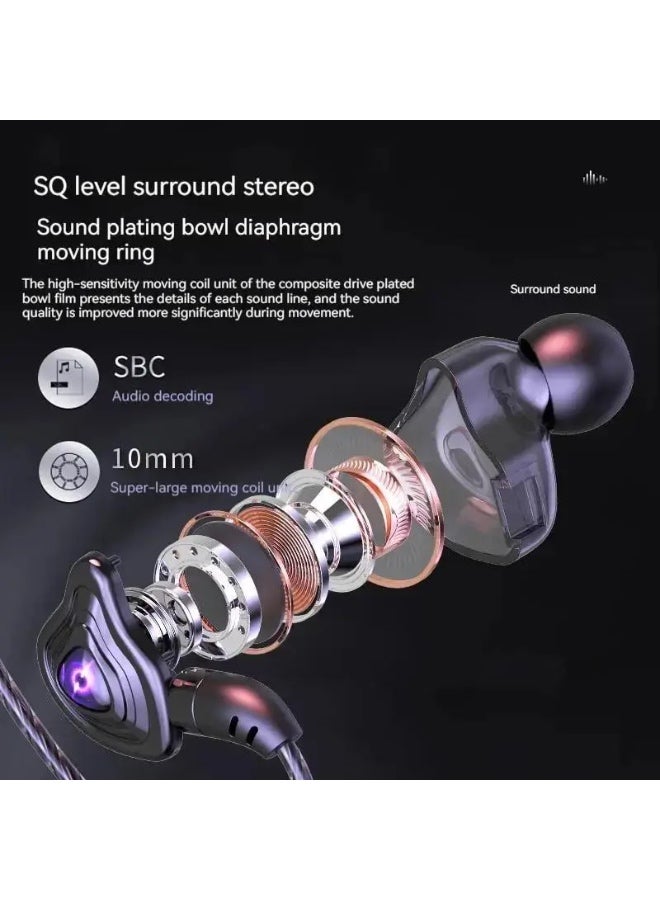 9D Super Bass In-Ear Wired Headset with HD Microphone - 3.5mm Jack, Noise-Canceling, High-Fidelity Sound, Volume Control, Semi-Open-Back Design for Gaming, Sports & Calls - Compatible with for samsung, Millet, OPPO & More, Gaming Headset | Sleek Headset | Durable Headset - Image 5