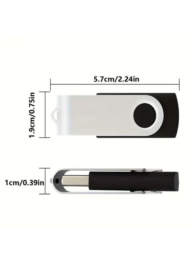 5Pcs 128MB Metal USB 2 0 Flash Drives with Keychain Swivel Design - Image 2