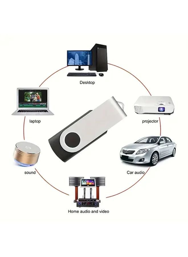 5Pcs 128MB Metal USB 2 0 Flash Drives with Keychain Swivel Design - Image 4