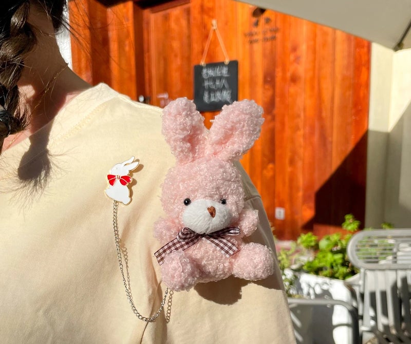 Y&D Super Soft Plush Teddy Bear Chain Brooch – Cute Cartoon Stuffed Animal Toy Pendant for Couples, PP Stress Relief Bag Accessory & Adorable Gift - Image 2