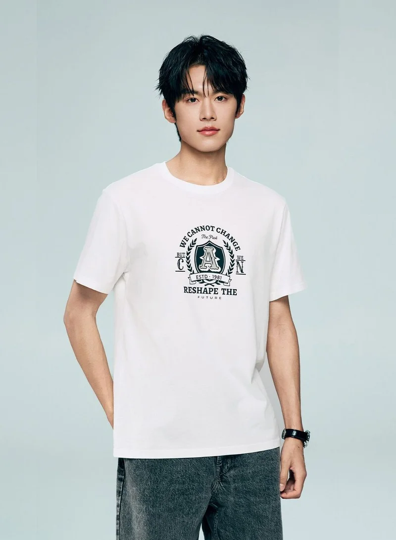 Men Regular Cotton Graphic Crew Tee | Online Exclusive