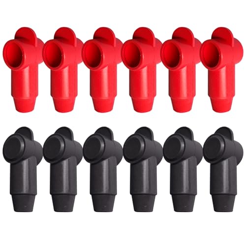 Ampper 12 Pcs Silicone 38 Stud Terminal Covers Flexible Post Terminal Cover Protector Boot for Battery Power  Ground Junction Block Post Fits 130 Gauge Wire Red  Black