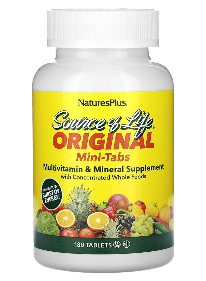 مصدر الحياة أقراص ميني الأصلية مكمل متعدد الفيتامينات والمعادن مع غذاء كامل مركز 180 قرص