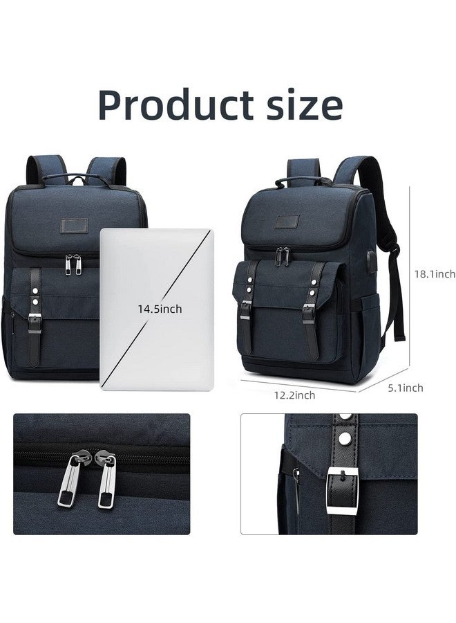 Contacts Unisex Vintage Travel Laptop Backpack with usb Charging Port Fits Upto 15.6 Inch Laptop - Black…… - Image 4