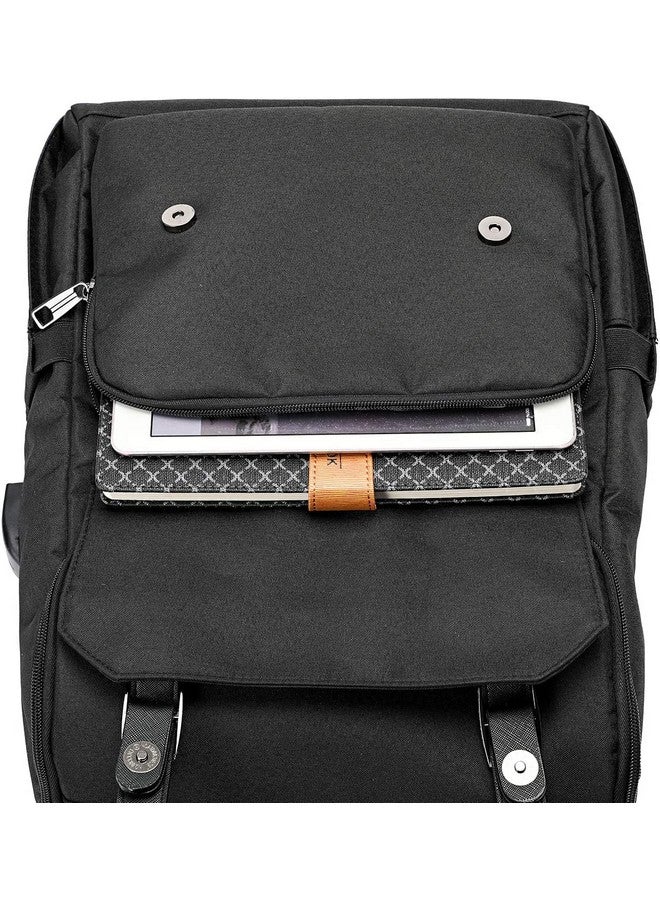 Contacts Unisex Vintage Travel Laptop Backpack with usb Charging Port Fits Upto 15.6 Inch Laptop - Black…… - Image 5