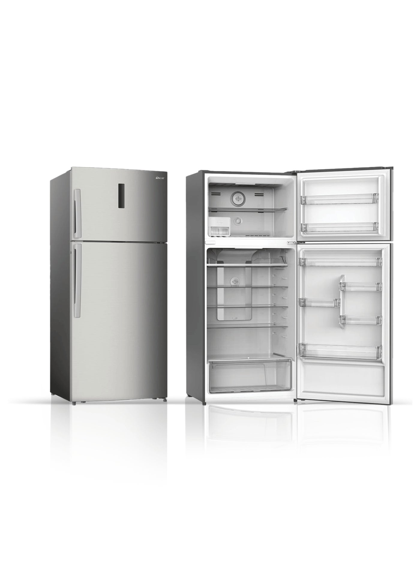 Oscar 527L Double Door No Frost Refrigerator | Electronic Temperature Control | External LED Display | Large Crisper with Humidity Control | Silver Inox Finish - ORF 710 FFHS | 1 Year Warranty