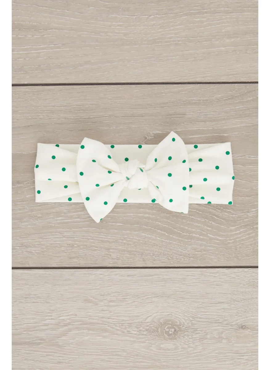 Babygiz White Green Polka Dot Handmade Soft Rabbit Ear Natural Cotton Combed Baby Kids Girls New Style Bandana