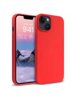 AKSESORY iPhone 14 Red Silicone Case (6.1") – Shockproof Slim Fit Cover | Soft Touch, Anti-Scratch, Durable Protective Case for iPhone 14  - Image 1