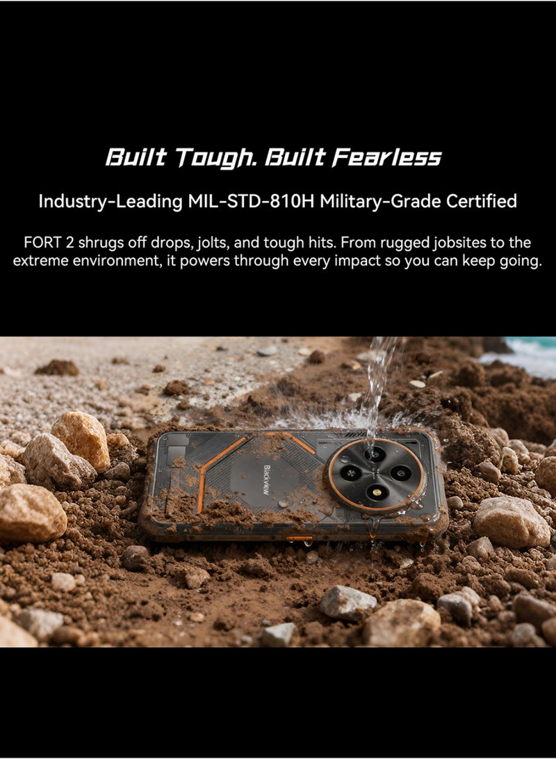 Blackview FORT 2 Smartphone 8GB RAM 256GB Storage | 6.56 Inch HD+ IPS 90Hz Display, 450nits Brightness, 10-Point Multi Touch 180Hz Touch Sampling Rate, Thin Light Body Dual Color Mobile Phone Zero Black - Image 5