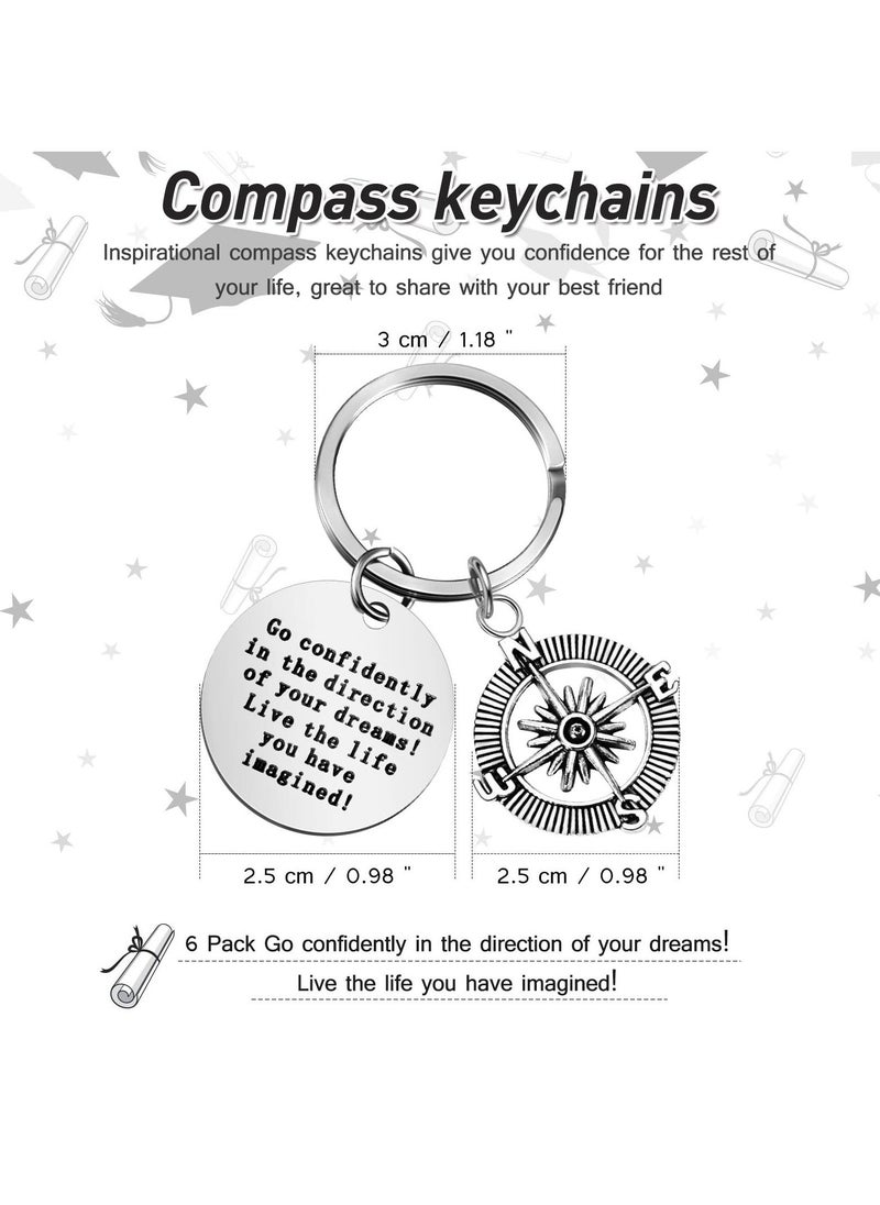 Y&D - SYOSI 6 Pcs Keychains, Keychains with Inspirational Quotes Gifts for Friends Family Graduation & Birthday Gift - Image 1